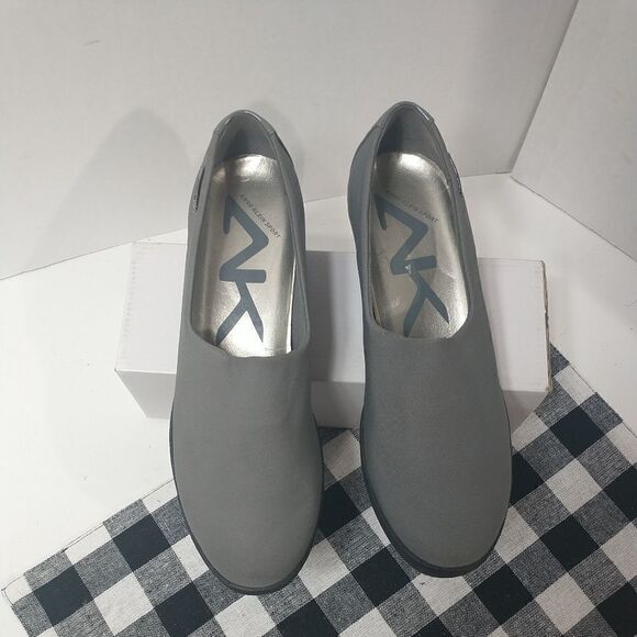 ANNE KLEIN SPORT WOMANS SHOES SLIP-ON SNEAKERS WEDGE GRAY 9.5M - Picture 5 of 11